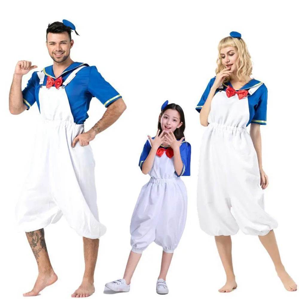 Halloween Sailor Suit Donald Duck Matching Family Cosplay Costume - Ecosfun