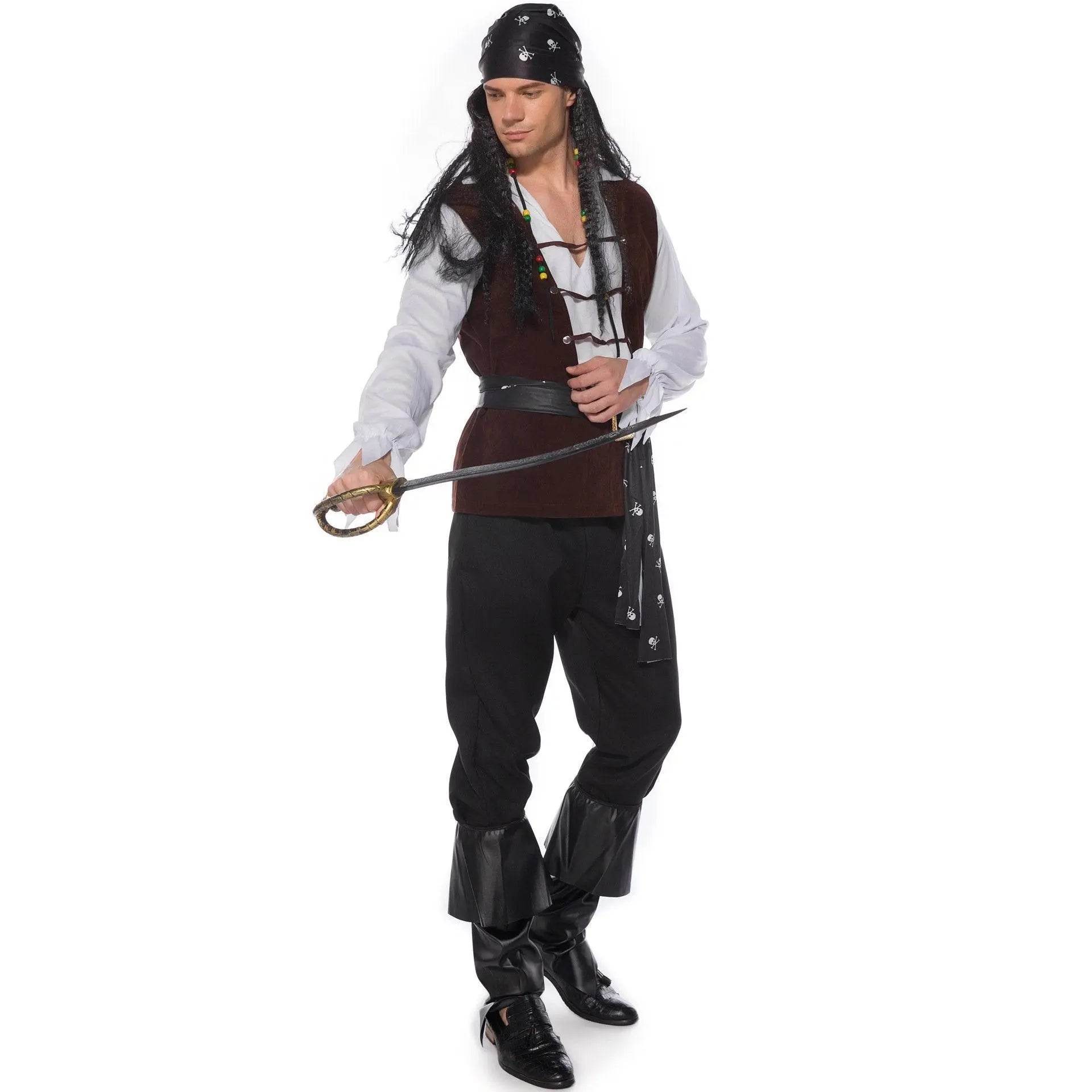 Male Pirate Outfit Vintage Cosplay Costume Carnival Halloween For Mens - Pajamasbuy