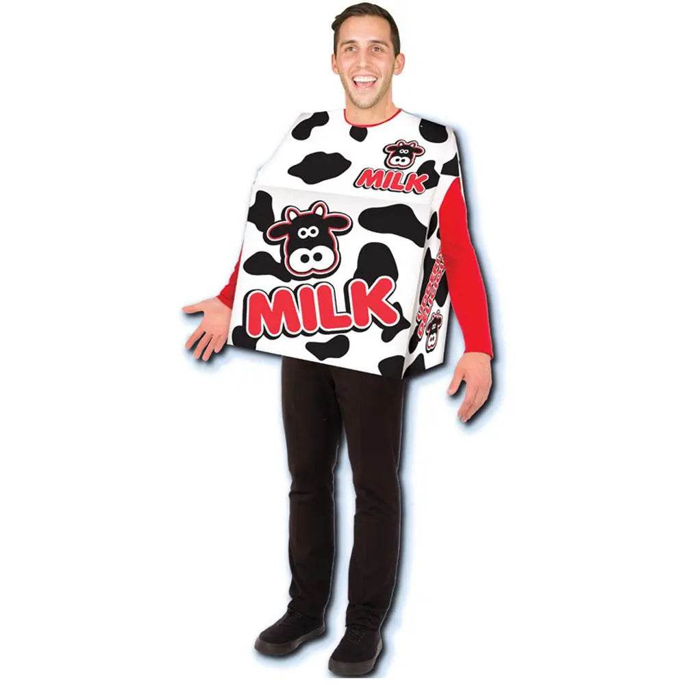 Milk Box Cosplay Costume Food Role - playing Parent - child Outfit Halloween Dress For Kids Adult - Pajamasbuy