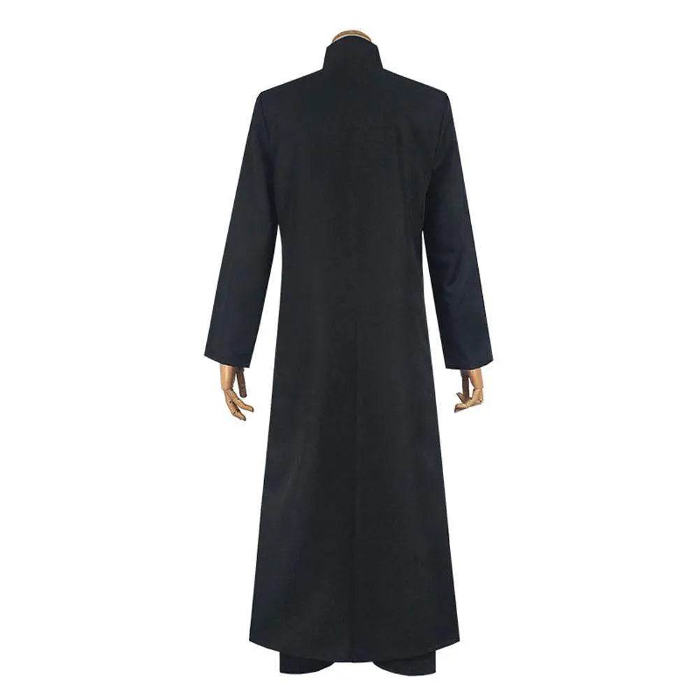 Movie The Matrix Cosplay Neo Costume Black Suit Cloak Pants Outfit Halloween Costumes for Men - Ecosfun