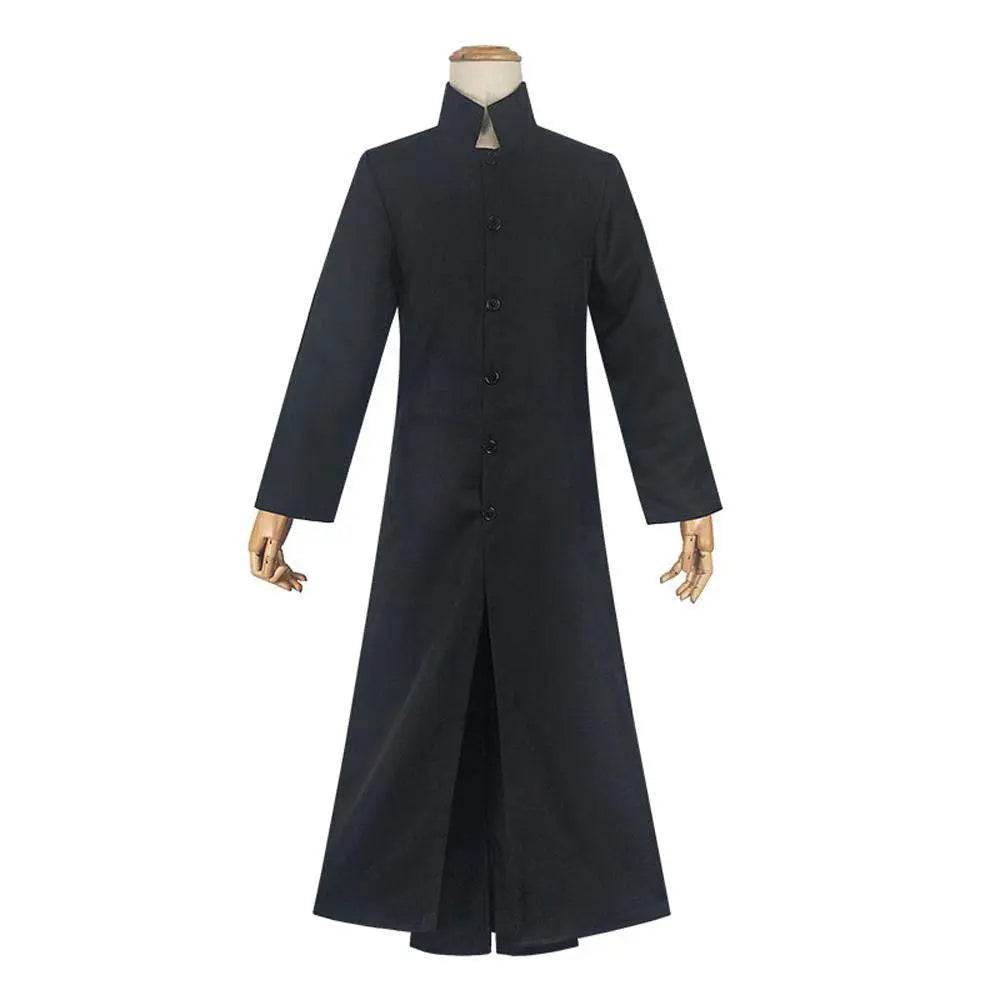 Movie The Matrix Cosplay Neo Costume Black Suit Cloak Pants Outfit Halloween Costumes for Men - Ecosfun