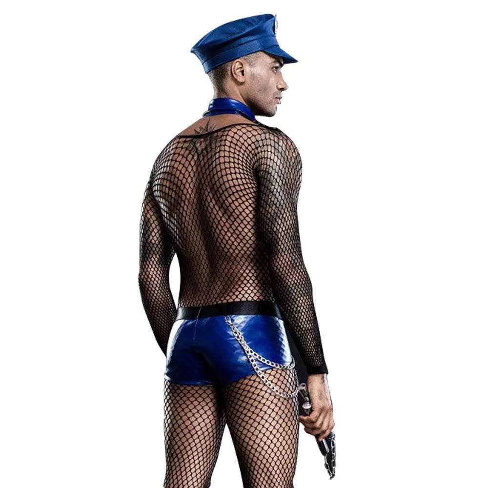 Stag Do Men Blue Police Night Club Costume - Ecosfun