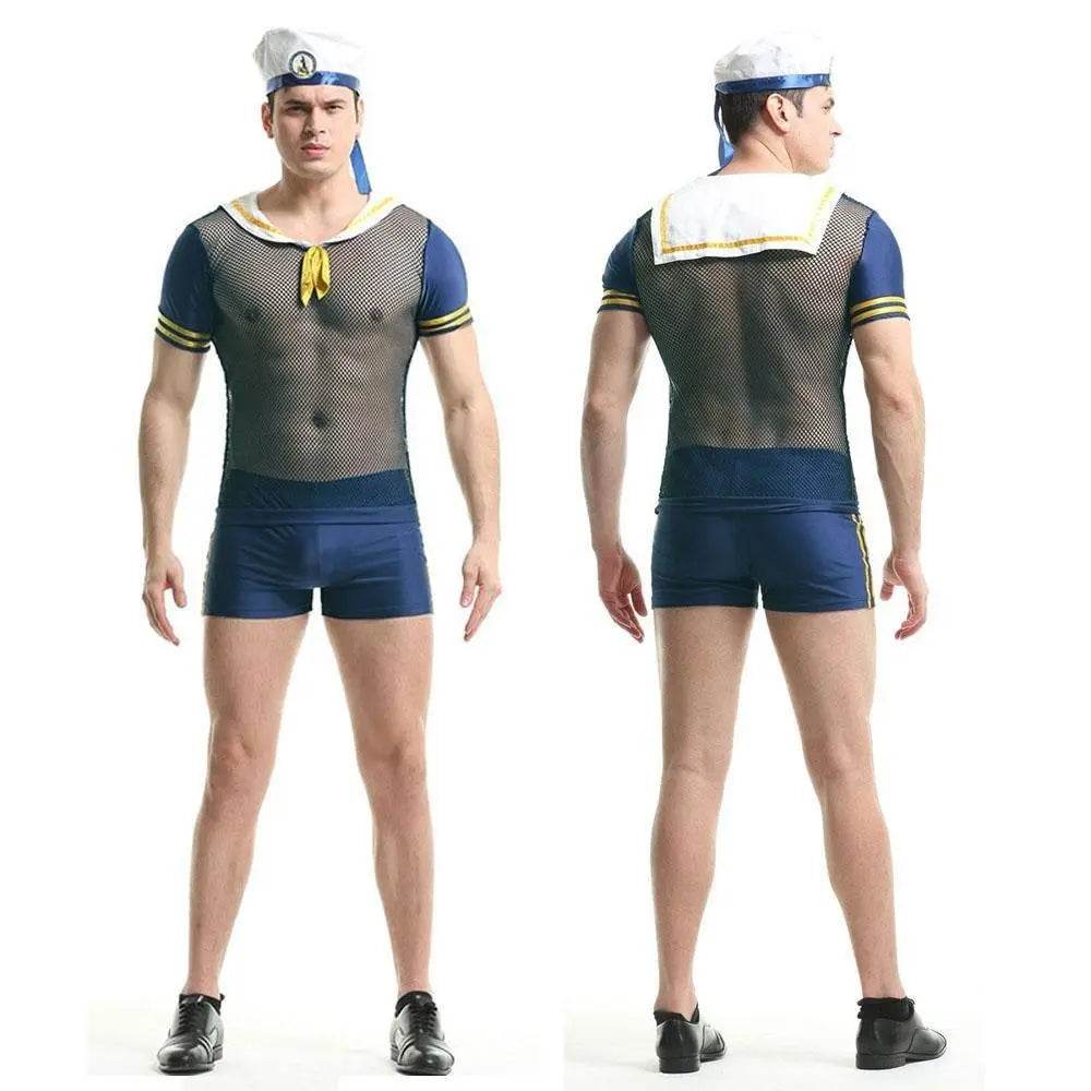 Stag Do Party Fancy Dress Costume Navy Sailor For Men - Ecosfun