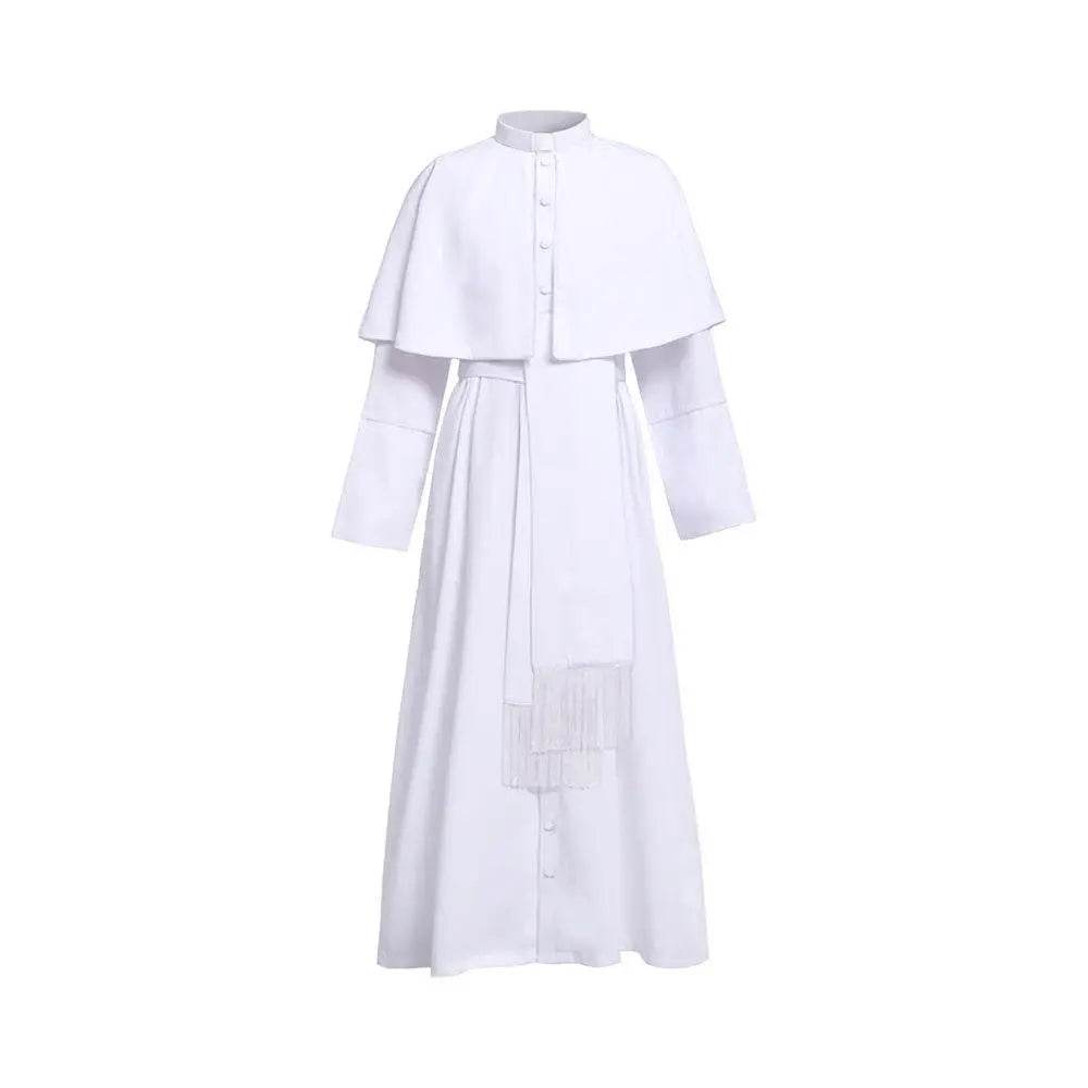 Unisex Men Solid Long Father Vicar Fancy Medieval Priest Costumes Cosplay Party Props - Ecosfun