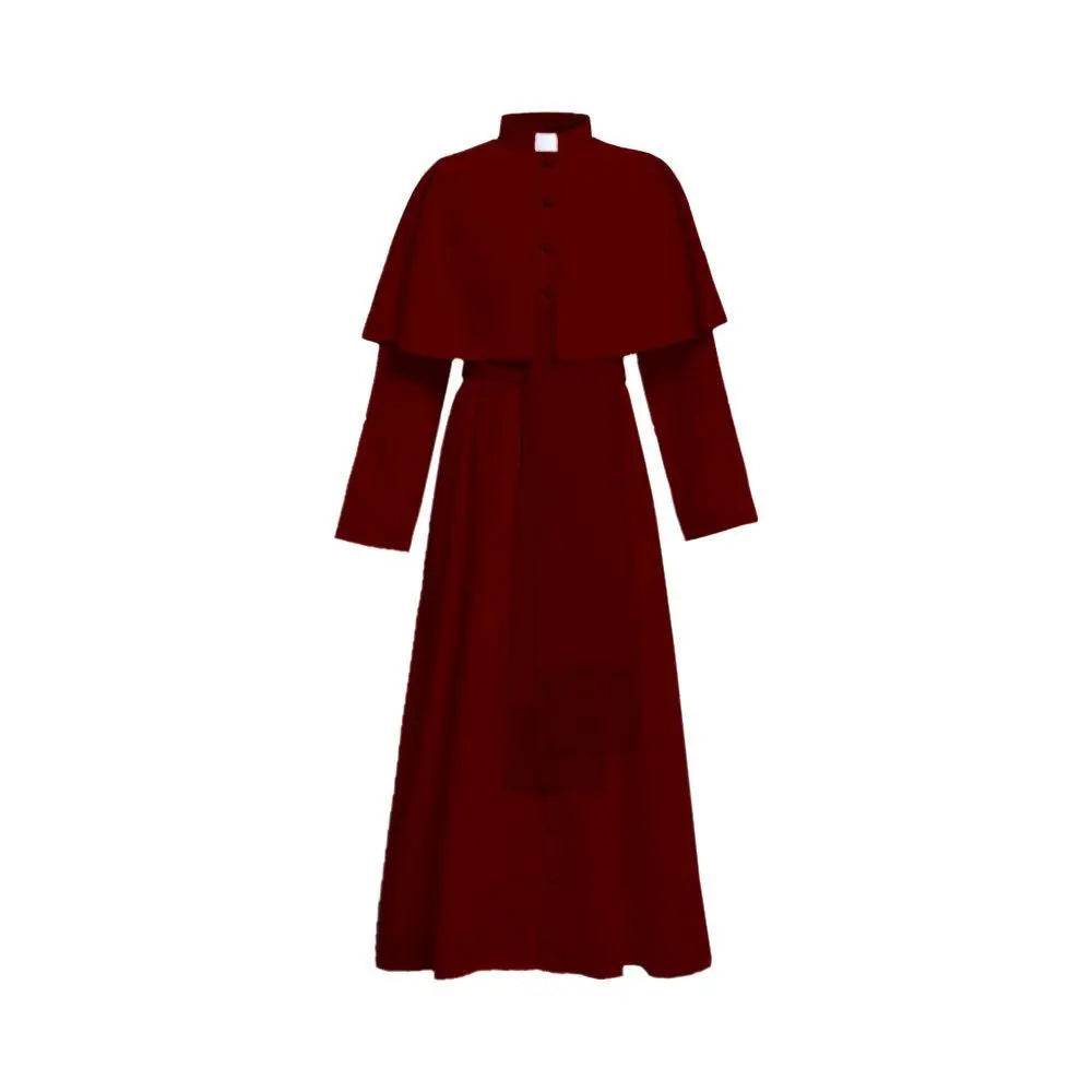 Unisex Men Solid Long Father Vicar Fancy Medieval Priest Costumes Cosplay Party Props - Ecosfun