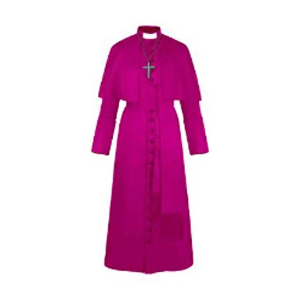 Unisex Men Solid Long Father Vicar Fancy Medieval Priest Costumes Cosplay Party Props - Ecosfun