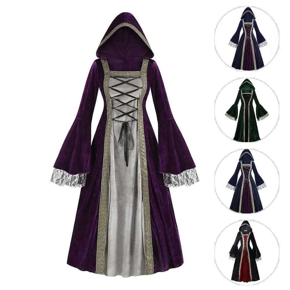 Womens Medieval Renaissance Costume Plus Size Medieval Role Play Dress - Ecosfun