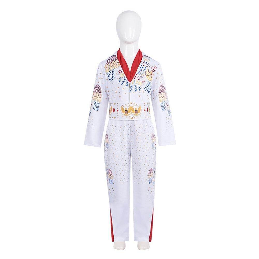 Elvis Presley Rock Singer Cosplay Costume for Halloween and Stage Performances Adult and Children - Ecosfun
