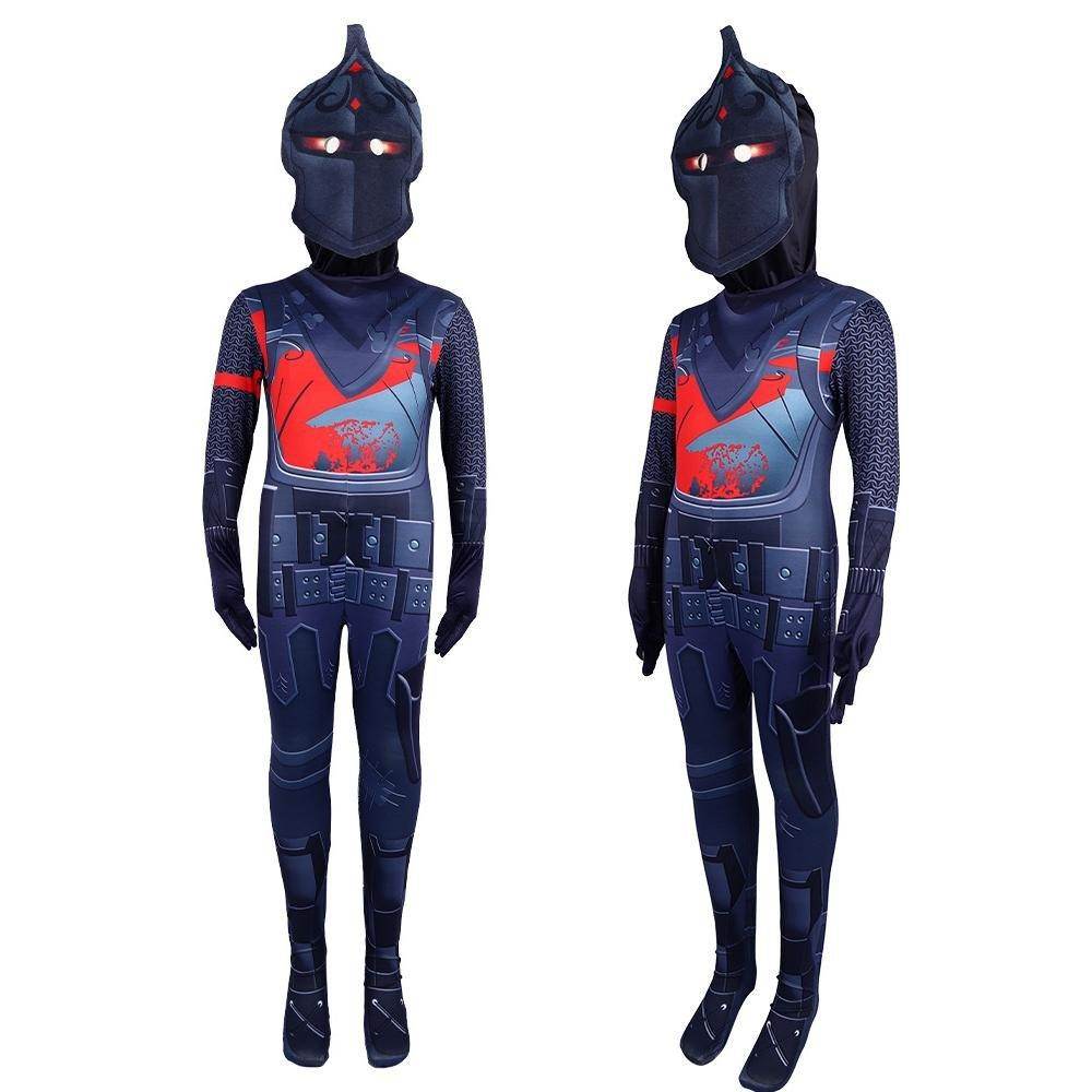 Game Fortnite Black Knight Kids Jumpsuit Outfit Carnival Suit Cosplay Costume - Ecosfun