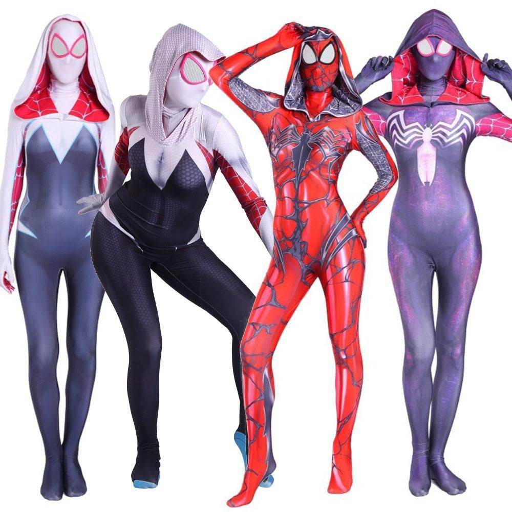 Gwen Stacy Spider-man Costume Costume Zentai Jumpsuit Bodysuit Adult Kids - Ecosfun