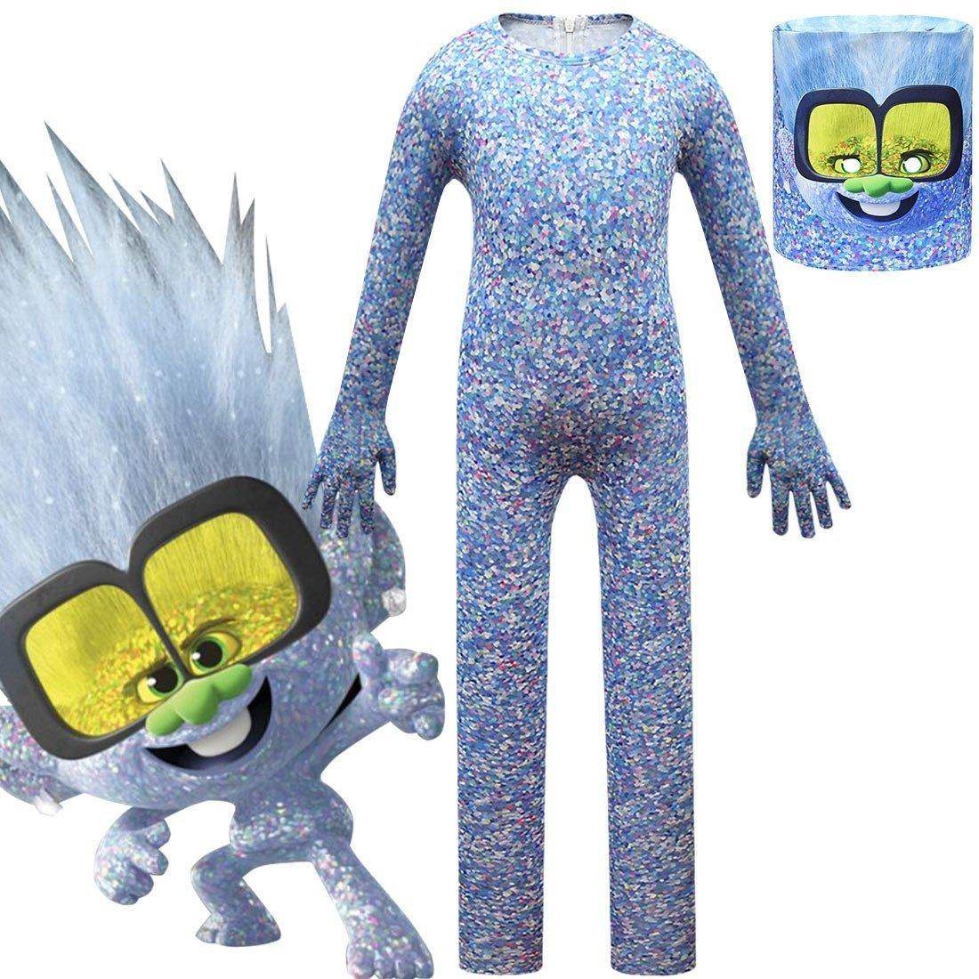Kids Trolls 2 World Tour Tiny Diamond Costume Cosplay Zentai Child Jumpsuit Halloween - Ecosfun