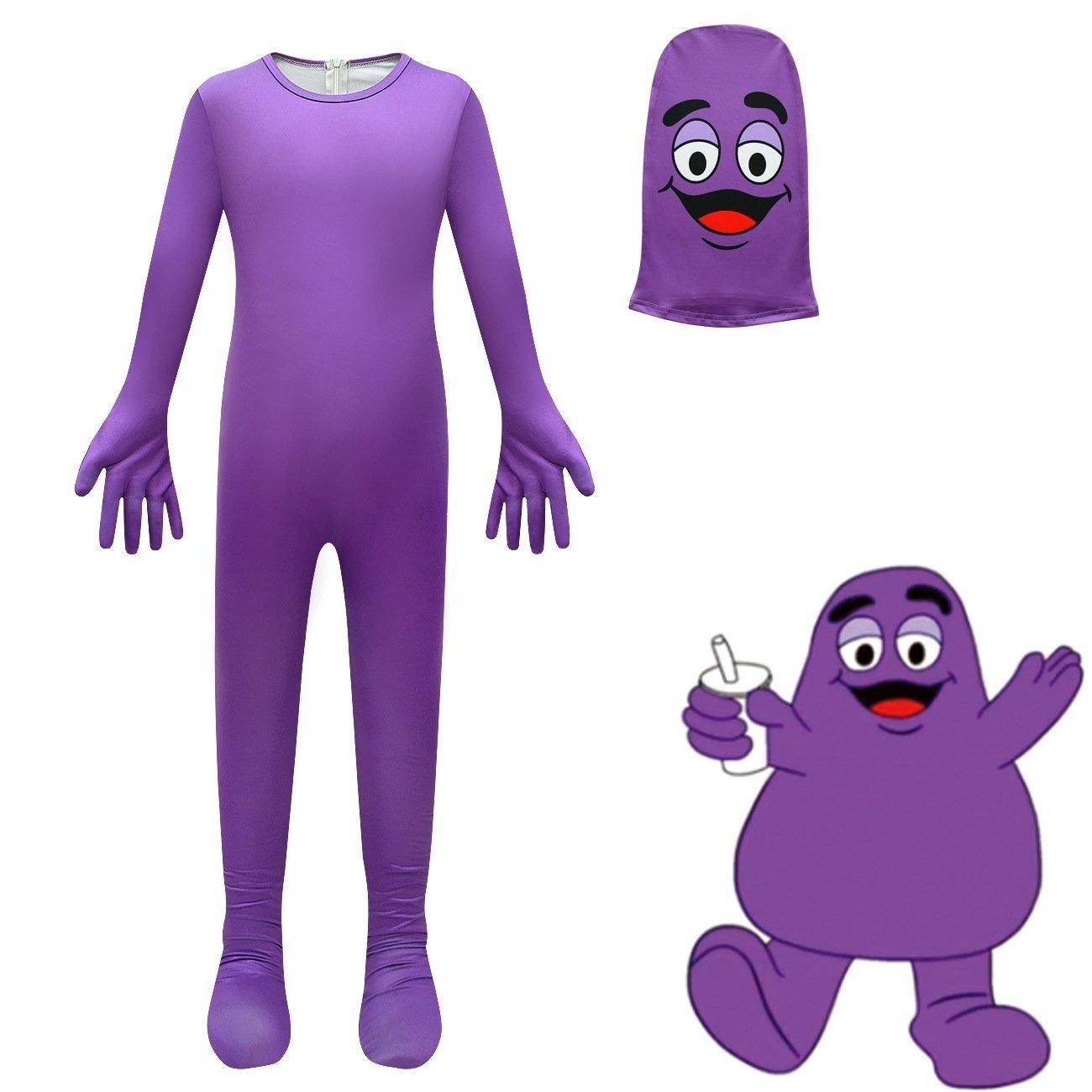 McDonald's Grimace Shake Costume Kids Boys Girls Cosplay Game Halloween - Ecosfun