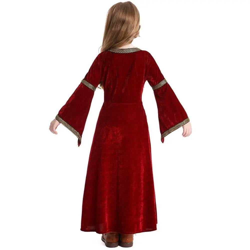 medieval fancy dress Costume Girls Children long dress with trumpet sleeves - Ecosfun