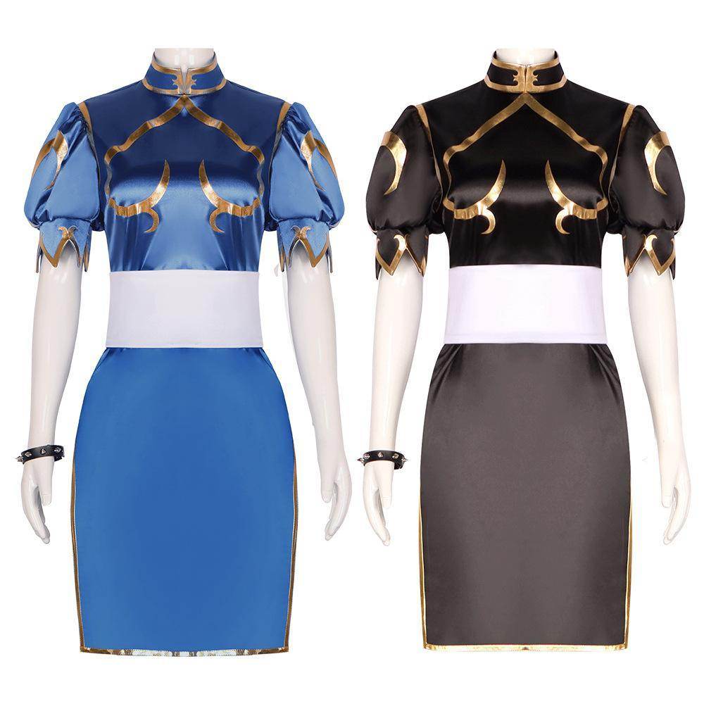 Street Fighter Chun Li Cheongsam Cosplay Costume Outfits Halloween Carnival Suit - Ecosfun