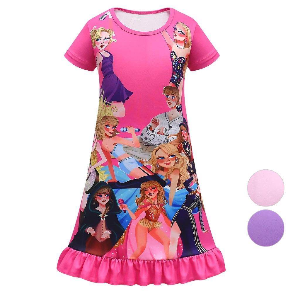 Taylor Swift Pajama Dress Cosplay Costumes Printing Kids - Ecosfun