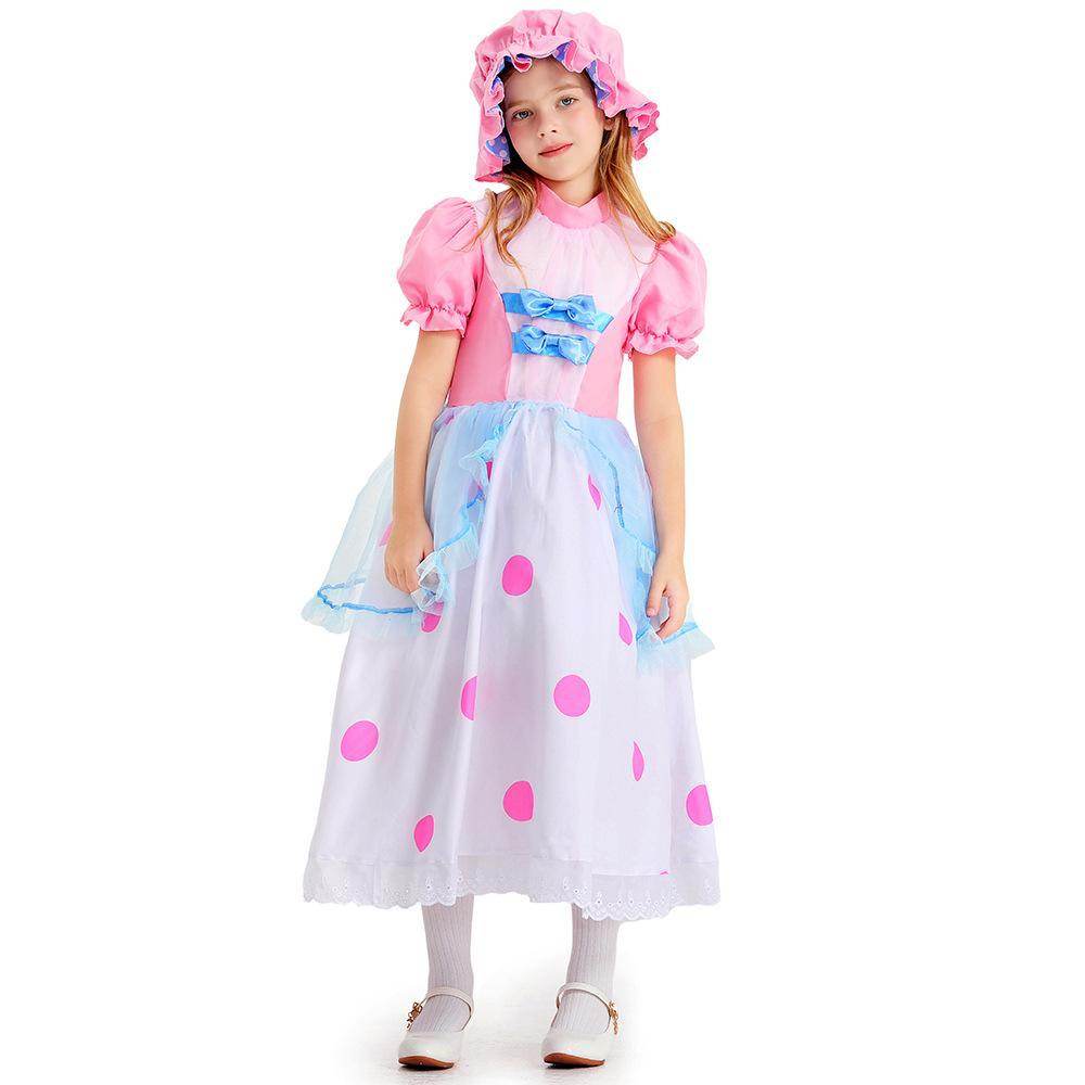 Toy Story 4 Little Bo Peep Costume Cosplay Dress Halloween For Kids - Ecosfun