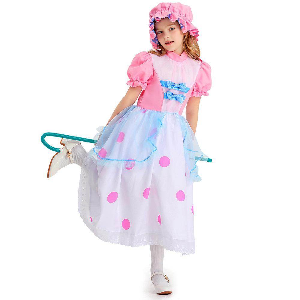 Toy Story 4 Little Bo Peep Costume Cosplay Dress Halloween For Kids - Ecosfun