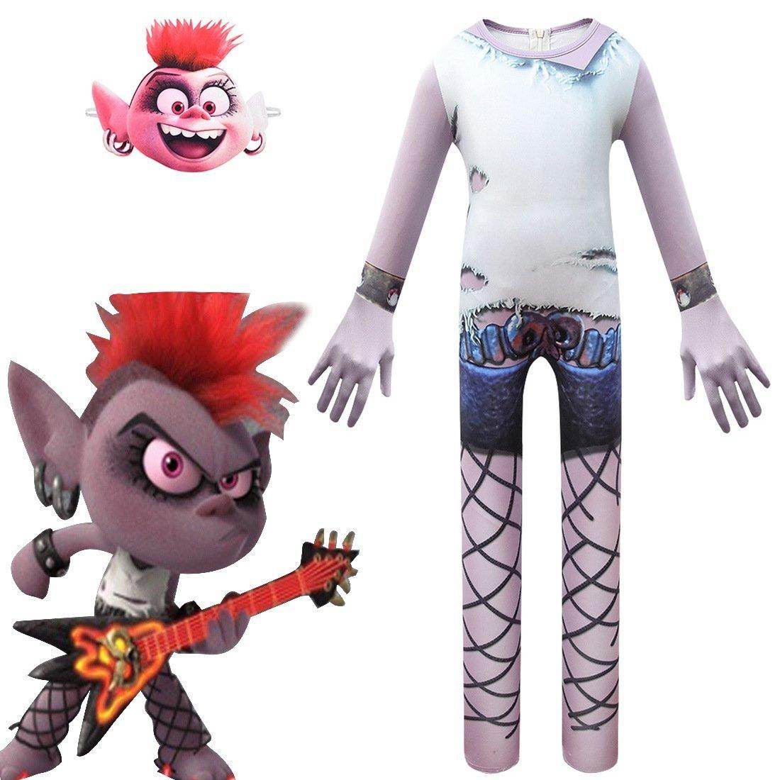 Trolls 2 World Tour Hard Rock Queen Barb Costume For Girl - Ecosfun